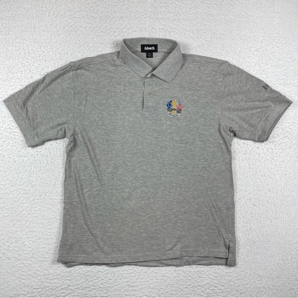Ashworth Polo Shirt Mens Large Gray Vintage Golf Ryder Cup The Belfry Golfer